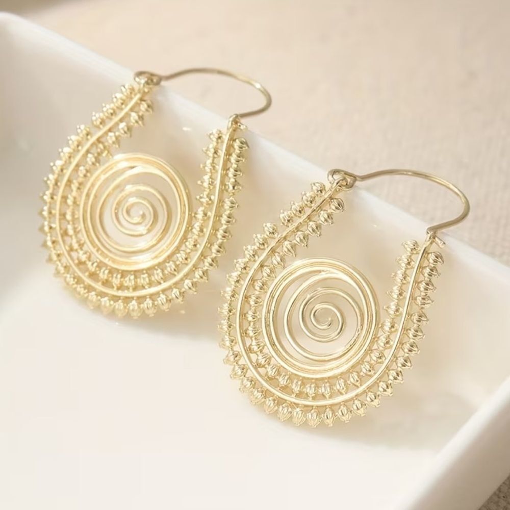 Boho Spiral Hoop Earrings #2361